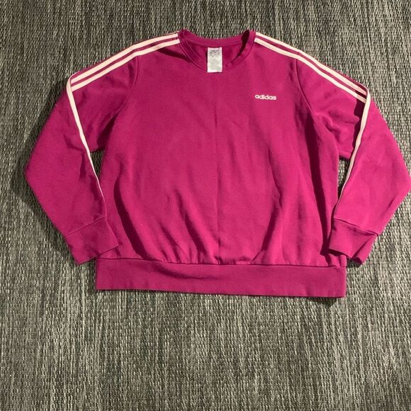 adidas 3-Stripe Fleece Crewneck Sweatshirt - Picture 1 of 4